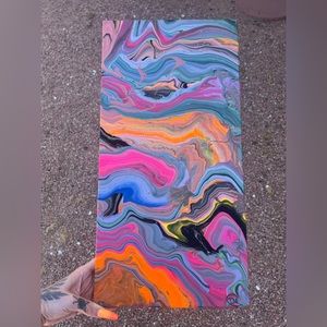 Rainbow Pathways Acrylic Pour Painting